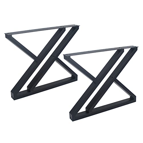 28 Inch Heavy Duty Z Shape Metal Desk Legs Set of 2 Black R652022