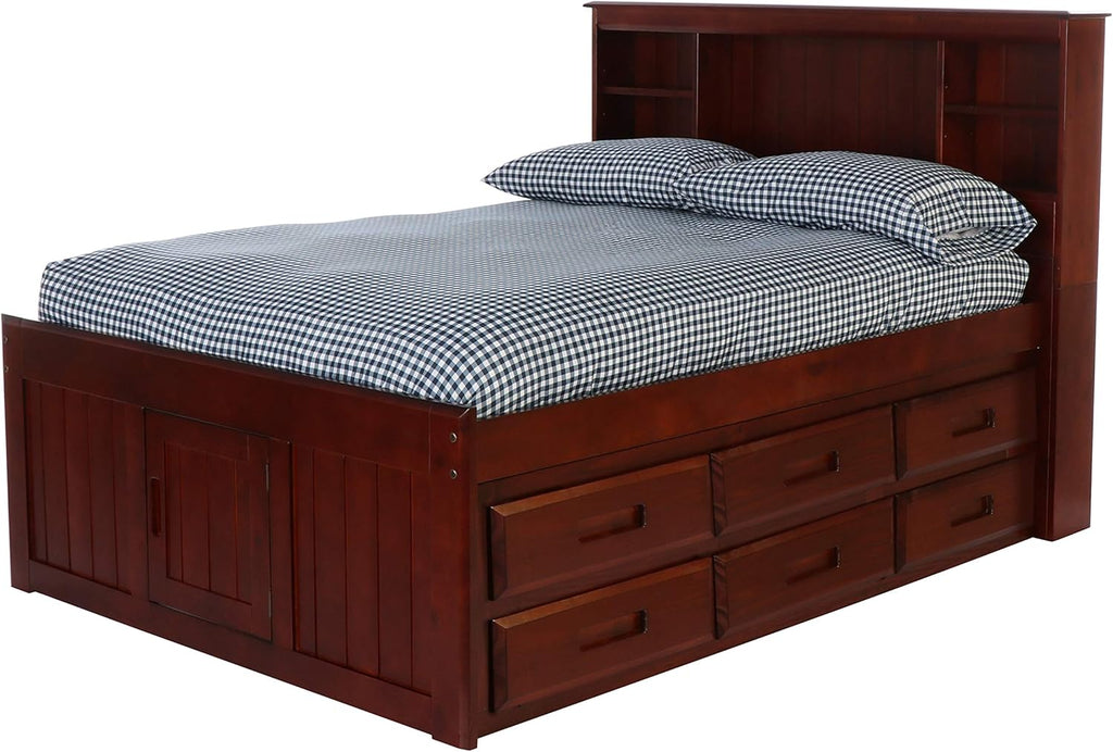 Full Bookcase Bed with 6 Drawers D39049
