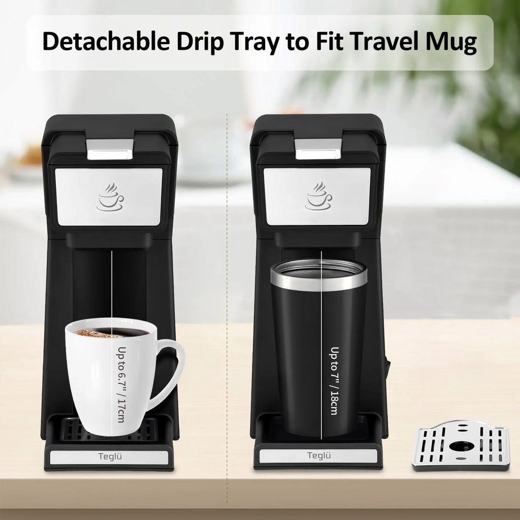 Black 2 in 1 Single Serve Coffee Maker with Reusable Filter A1885