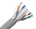Cat6a Plenum Bulk Ethernet Cable, CMP, Solid 23AWG Gray A297