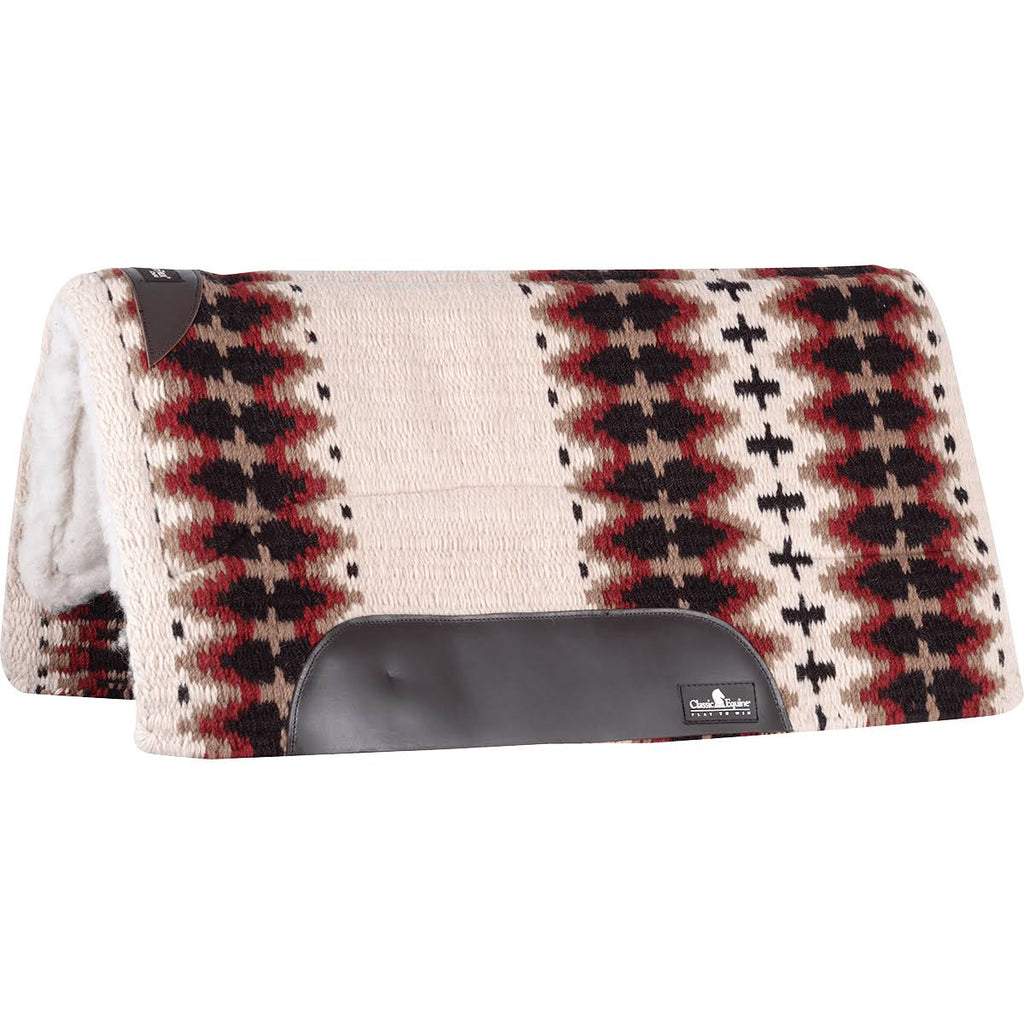 Navy Ivory Wool Top Saddle Pad 32x34 I588
