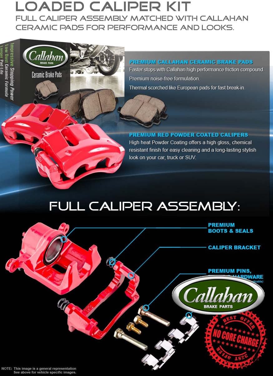 Front Loaded OE Caliper Assembly Set + Ceramic Brake Pads G313
