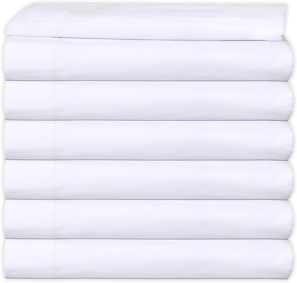 White Twin Percale Flat Sheet Pack of 2 S99974