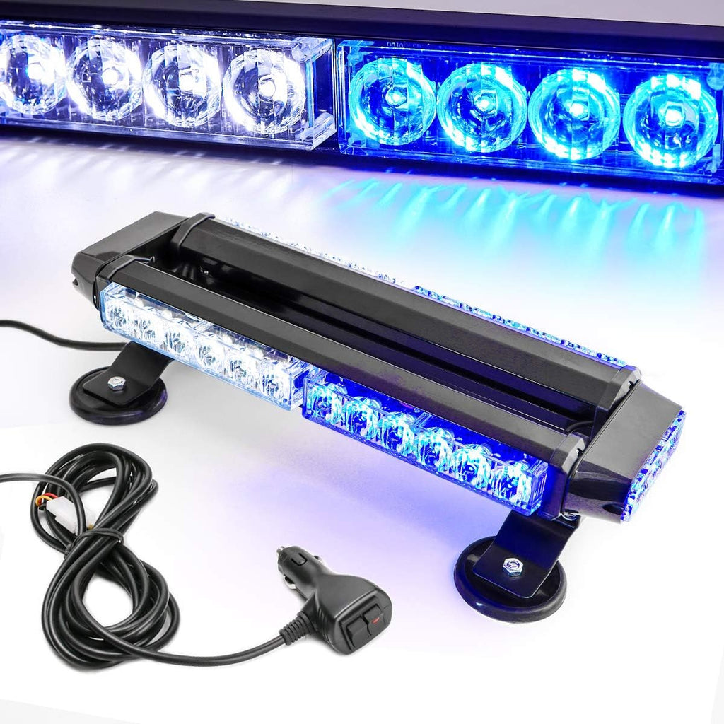 Amber 30 LEDs Safety Strobe Light Bar with Magnetic Base, Yellow, 12-24V/30W, Pack of 2 X918