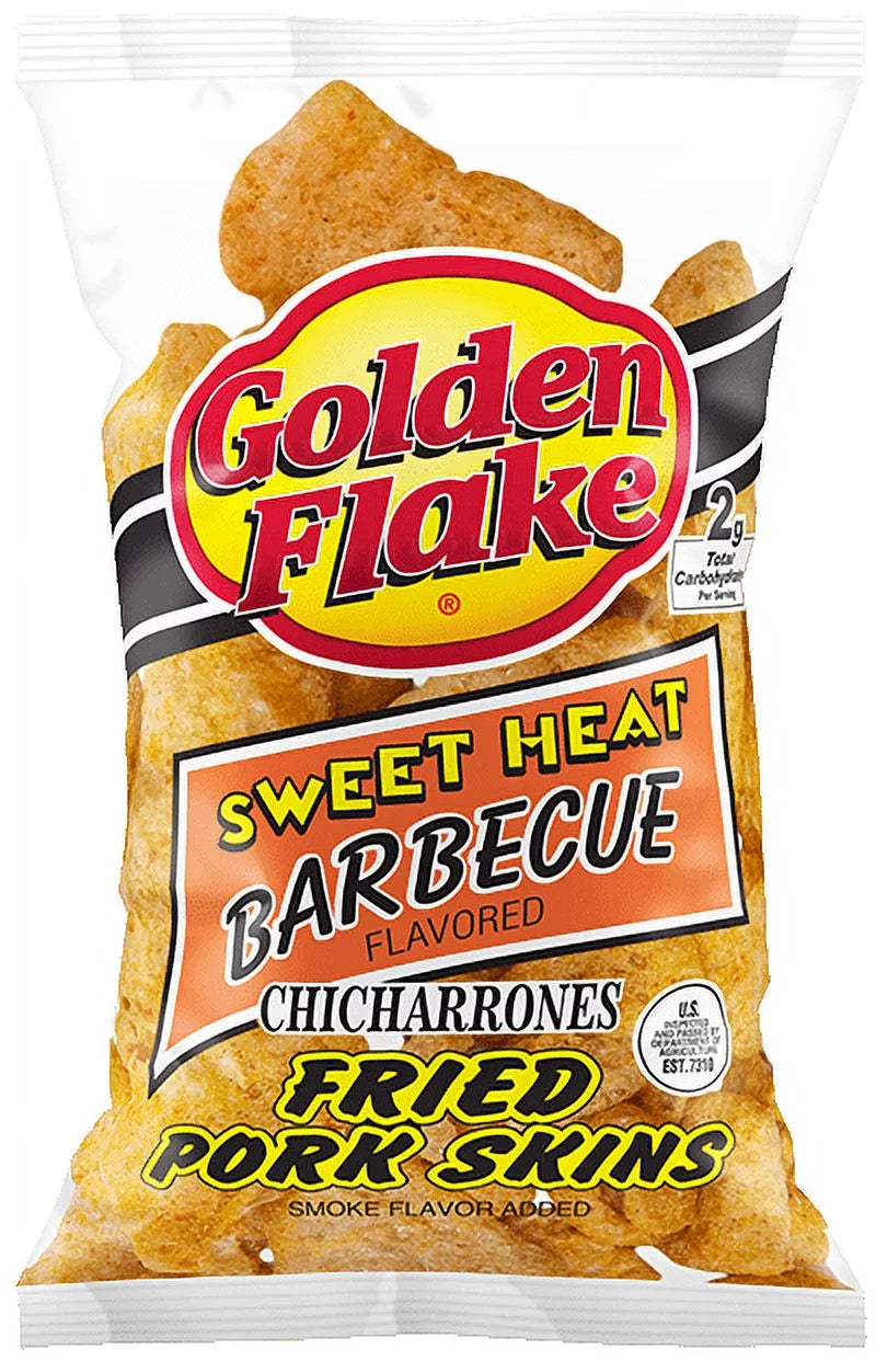 Sweet Heat Barbecue Flavored Fried Pork Skins 3 oz. Bag (6 Bags) Q71917