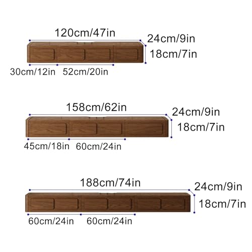 Brown 158cm Wooden Floating TV Unit W711884