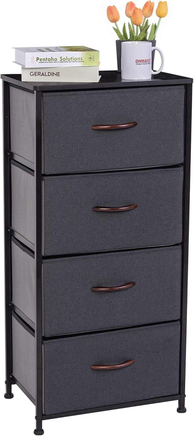 Brown 4 Drawer Vertical Dresser Storage Tower M483975
