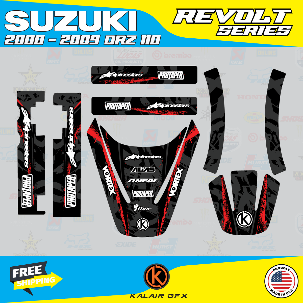 GFX Graphics Kit for Suzuki DRZ110 N98619