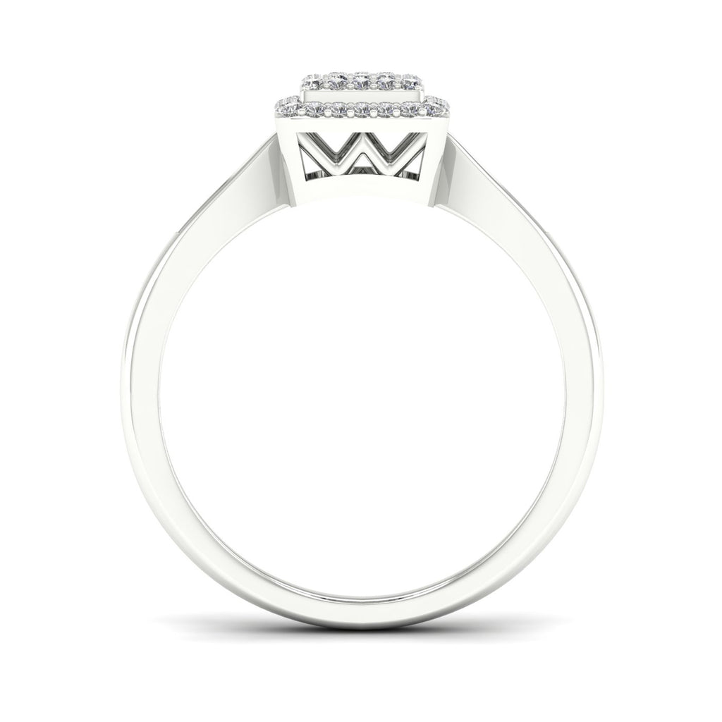 Sterling Silver Square Shape Engagement Ring N151