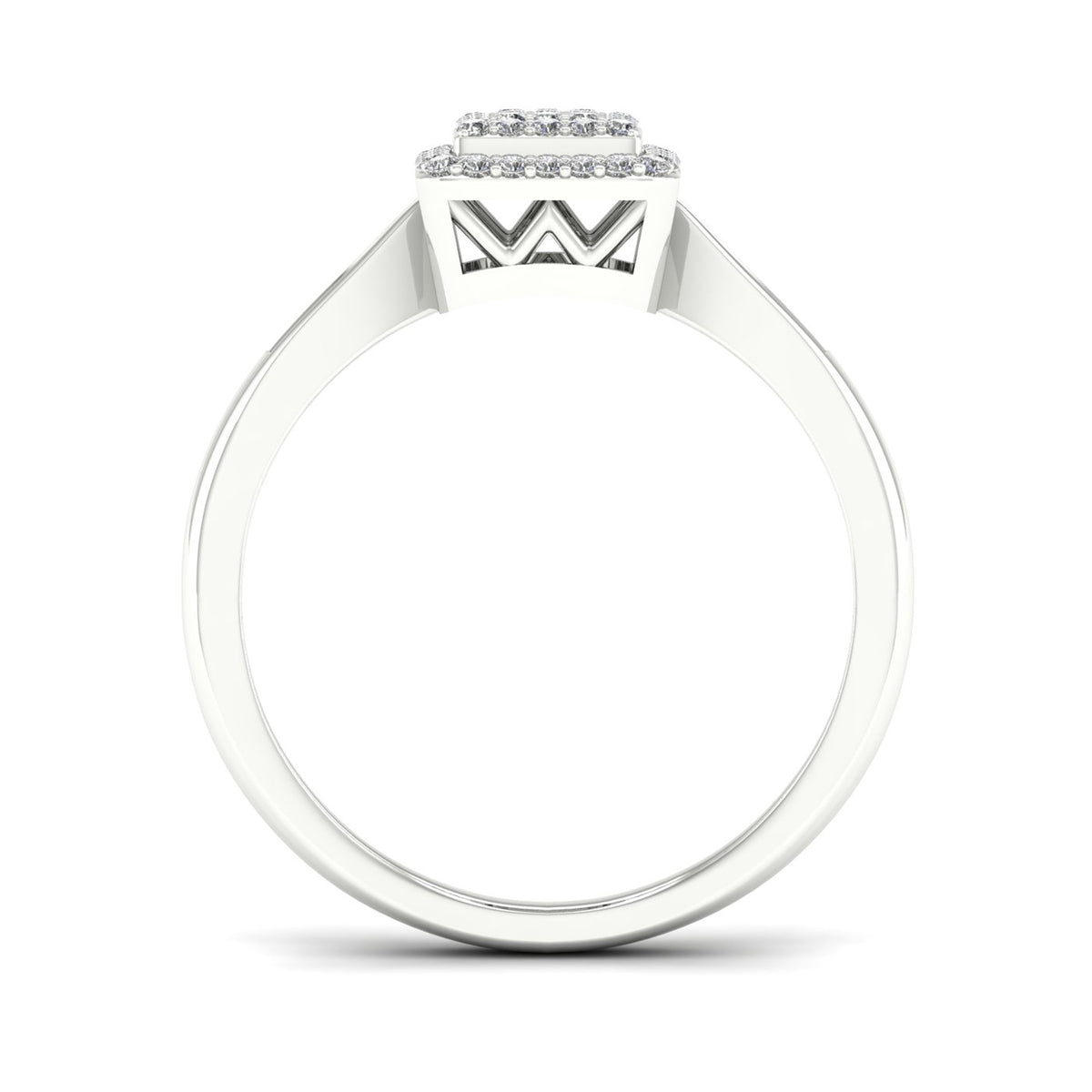 Sterling Silver Square Shape Engagement Ring N151