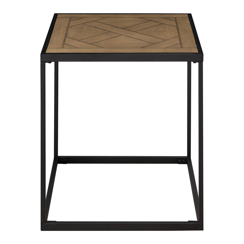 20" Parquet-Top Metal Square Side Table A40455