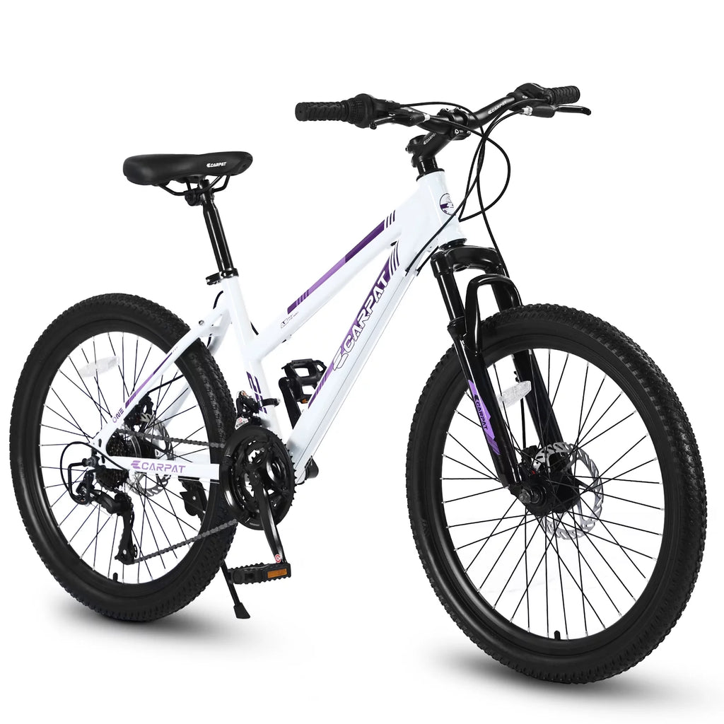 24 inch Mountain Bike with Dual Disc Brakes White O578