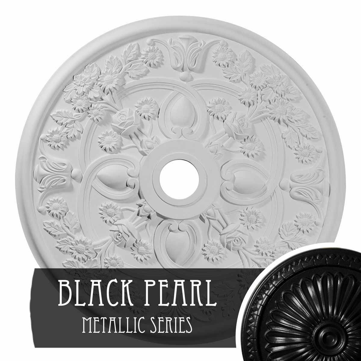 Black Pearl Rose Ceiling Medallion V1966