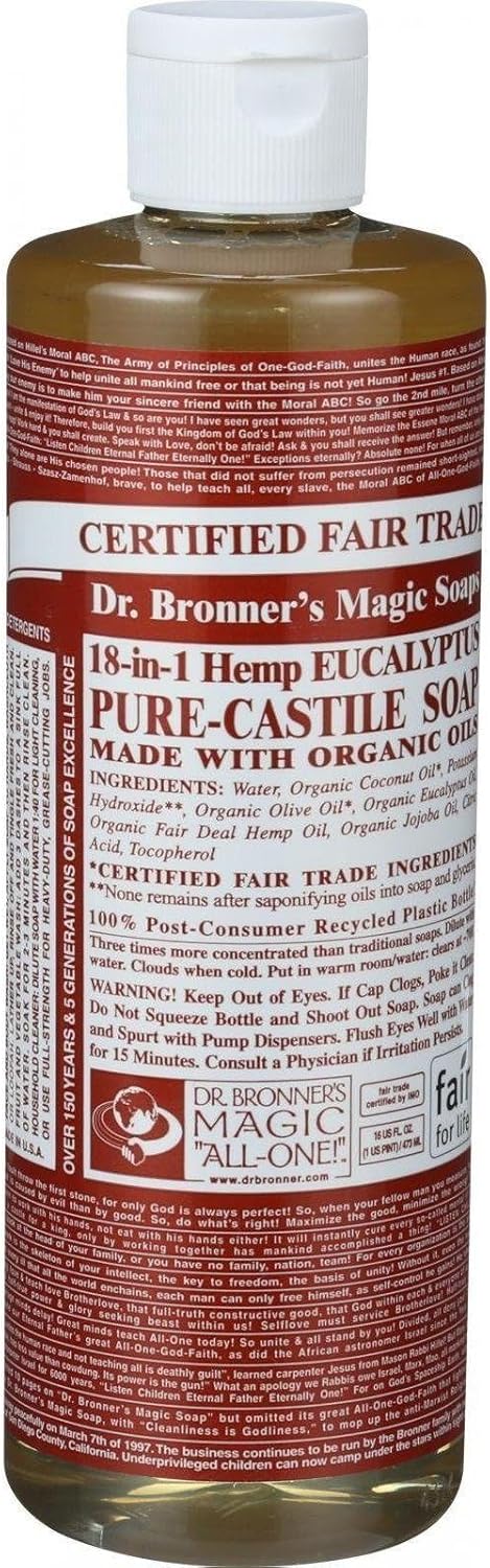 18-in-1 Hemp Eucalyptus Pure-Castile Liquid Soap, 16-ounces R250