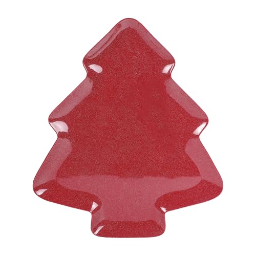 Red 16 x 14 Inch Christmas Tree Shaped Melamine Serving Platter R109