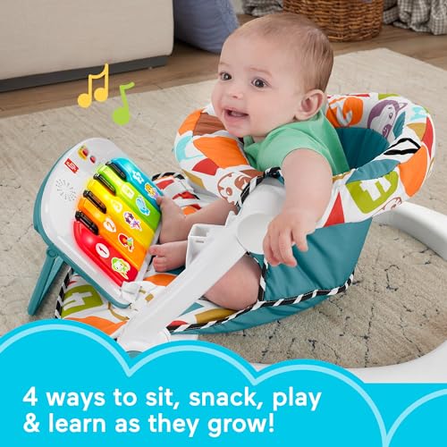 Pink Portable Baby Chair with Piano Toy & Snack Tray W9796