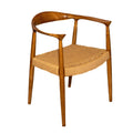 Natural Teak Wood Arm Chair with Rattan Seat J7546
