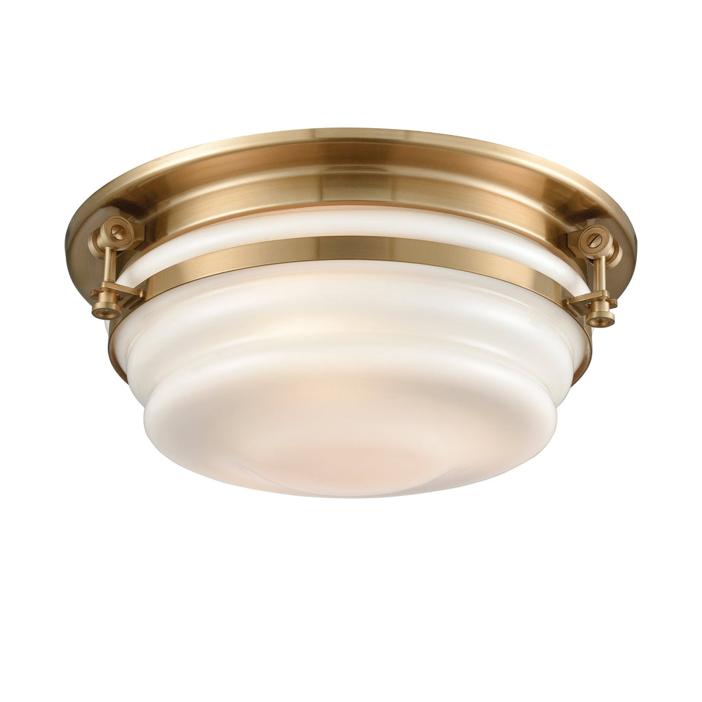 Satin Brass 3 Light Flush Mount V17696