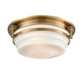 Satin Brass 3 Light Flush Mount V17696