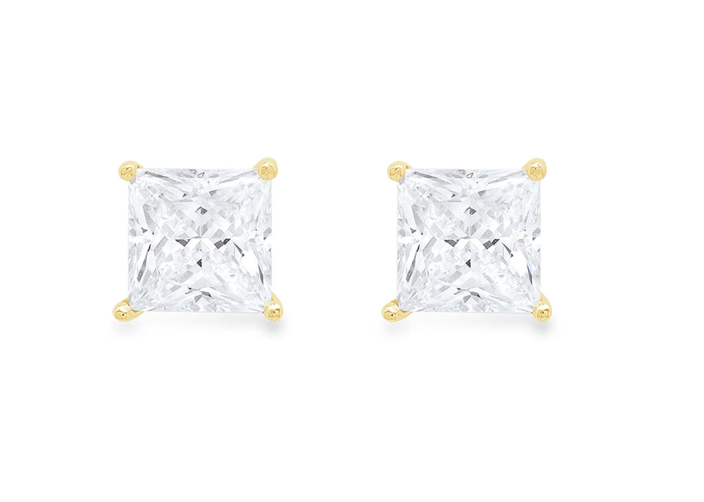 18K Yellow Gold Diamond Stud Earrings B7385