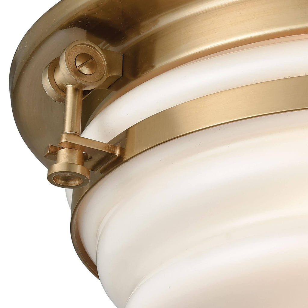 Satin Brass 3 Light Flush Mount V17696