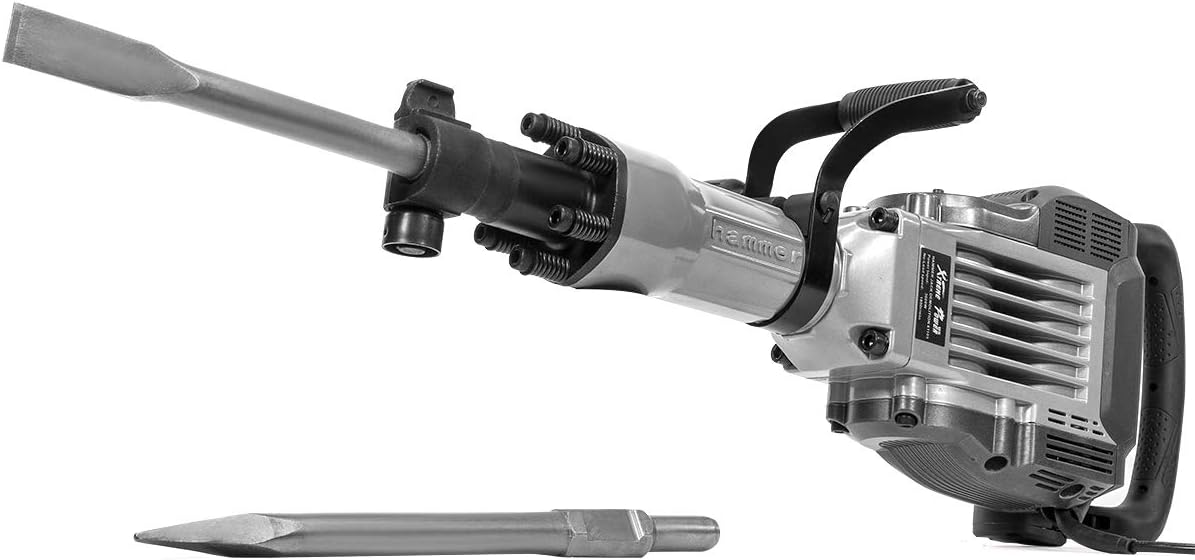 3600W Heavy Duty Electric Demolition Jack Hammer Concrete Breaker with Chisel & Point Chisel Bit Hand Gloves Case H794