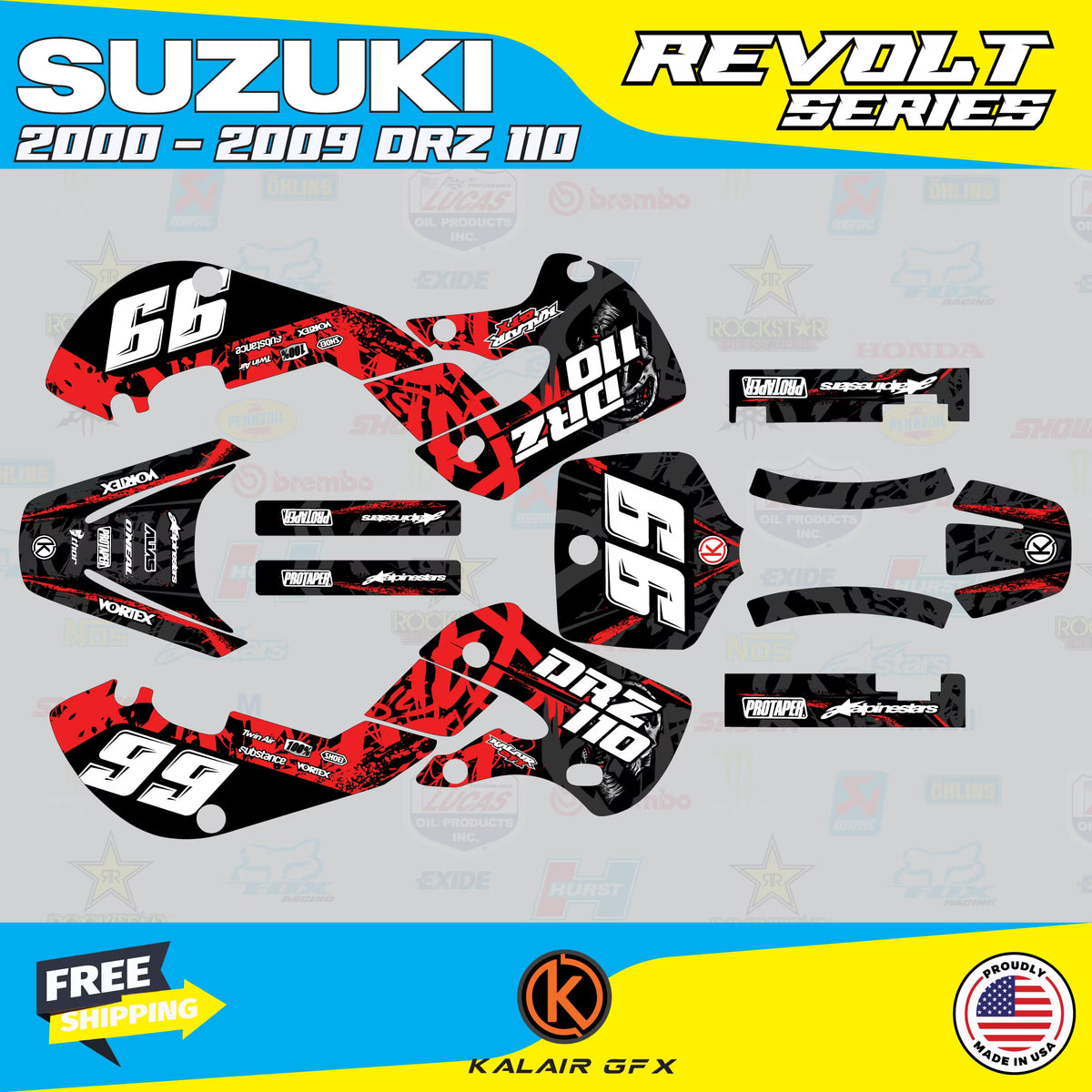 GFX Graphics Kit for Suzuki DRZ110 N98619