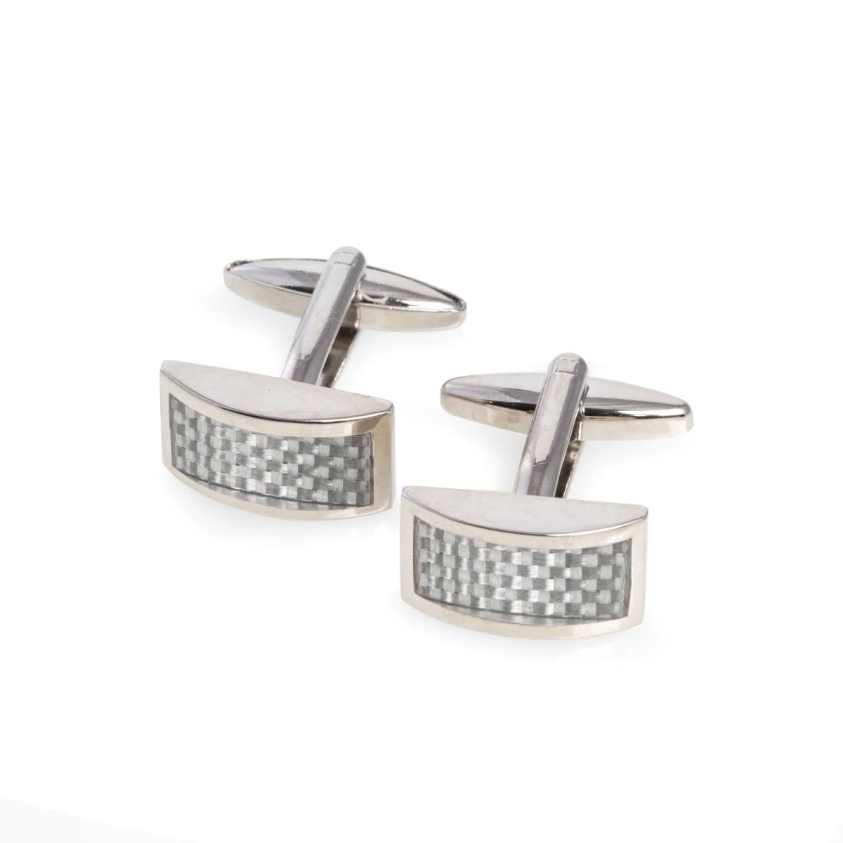 White Carbon Fiber Cufflinks T95682