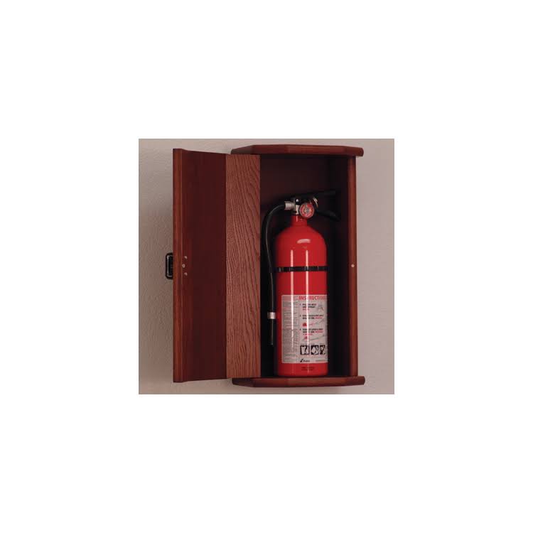 Medium Oak Wooden Fire Extinguisher Cabinet B350