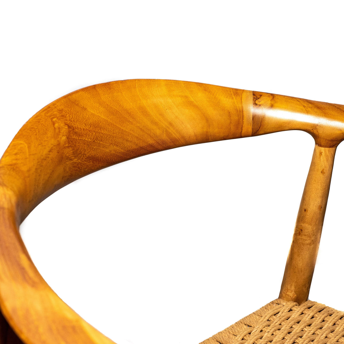 Natural Teak Wood Arm Chair with Rattan Seat J7546