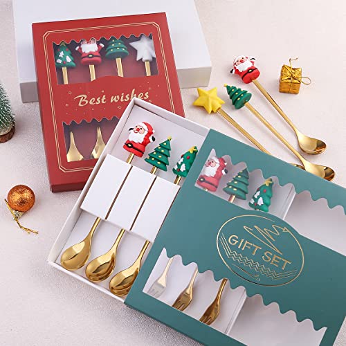 Stainless Steel Christmas Tree Tea Spoon Set 6pcs R309089