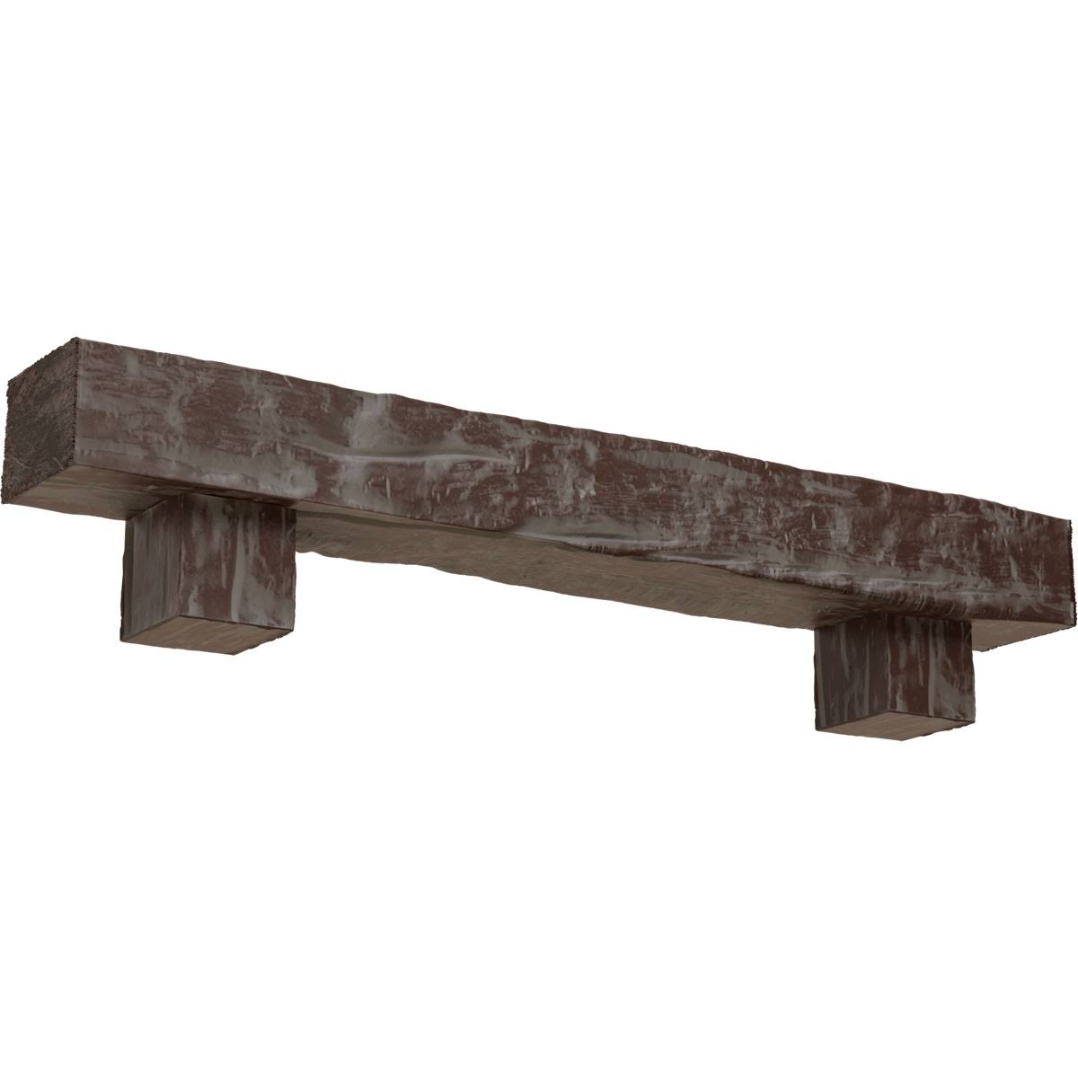 Faux Wood Fireplace Mantel Kit with Corbels, Aged Pecan E6537