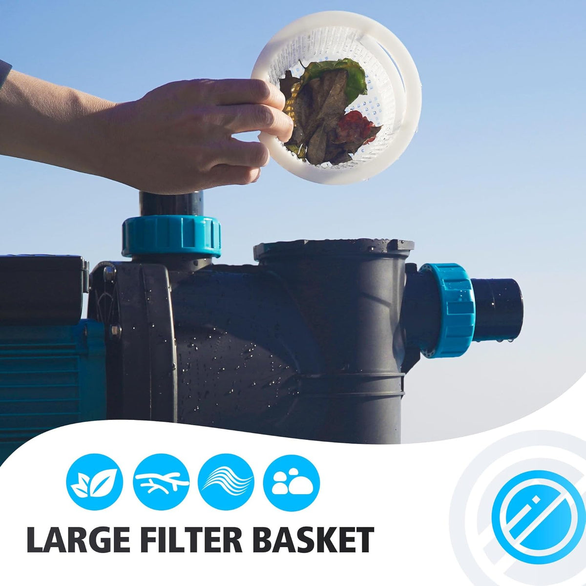 2HP 6950 GPH 115V Single Speed Self Priming Pool Pump with Strainer Basket B840117