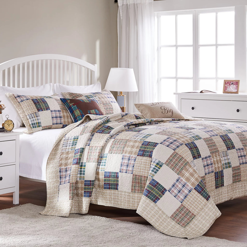 100% Cotton Reversible Quilt Set, 3-Piece Full/Queen N7911