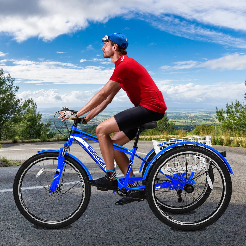 7 Speed Adult Mountain Tricycle with Shopping Basket K49187