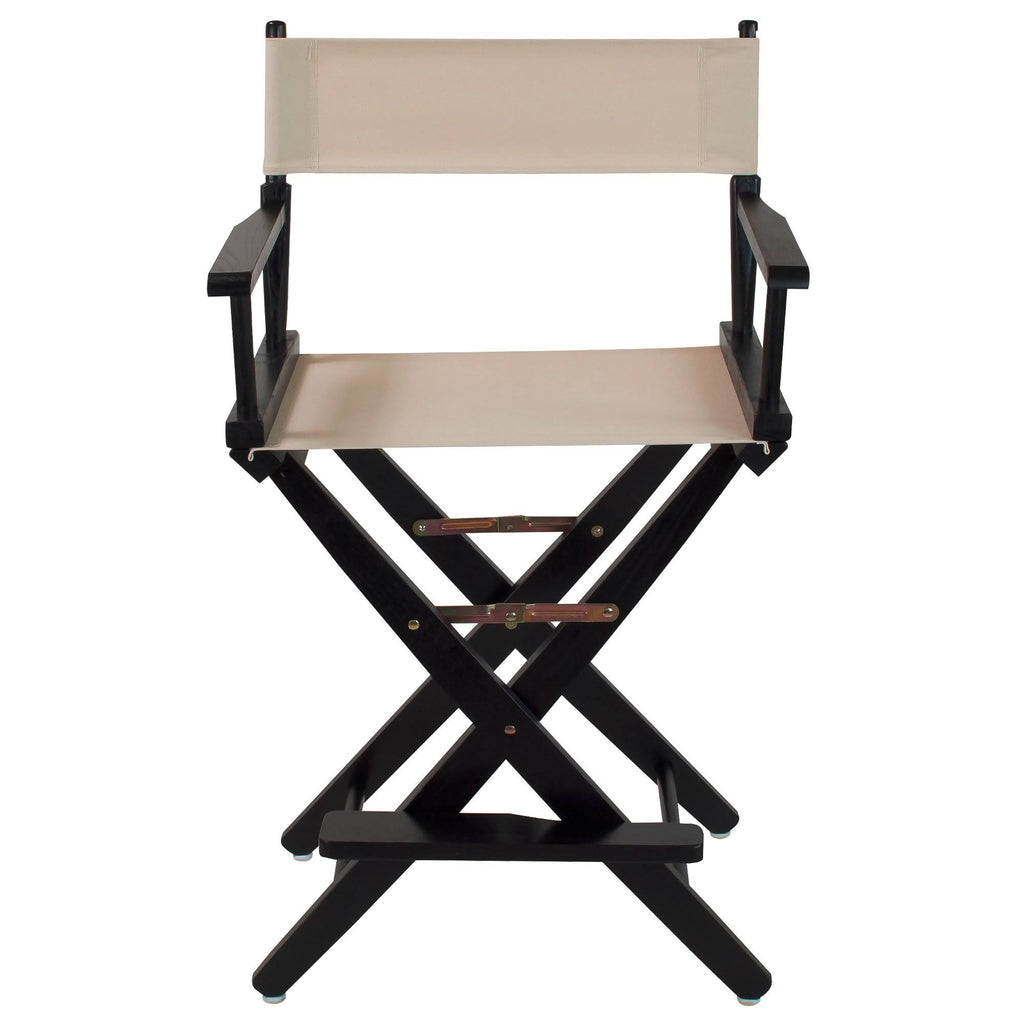 Extra-Wide 24 inch Directors Chair Black Frame Natural Color Cover D40540