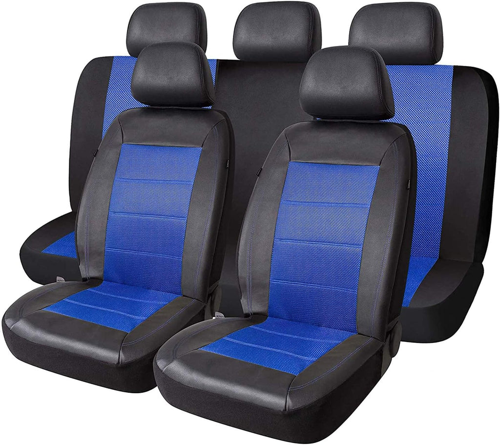 Beige Mesh and Leather Car Seat Cover Pack of 2 R990561