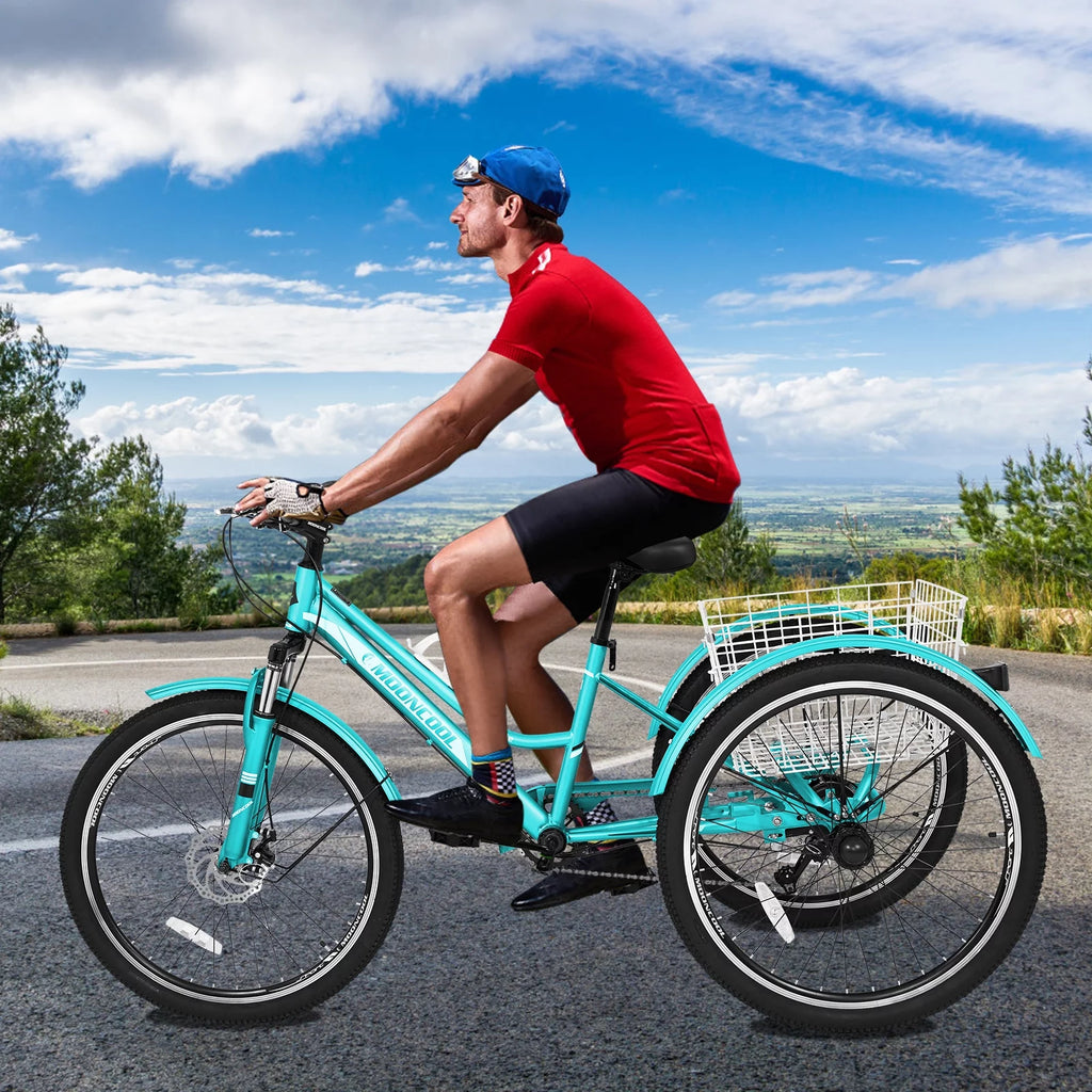 7 Speed Adult Mountain Tricycle with Shopping Basket K49187