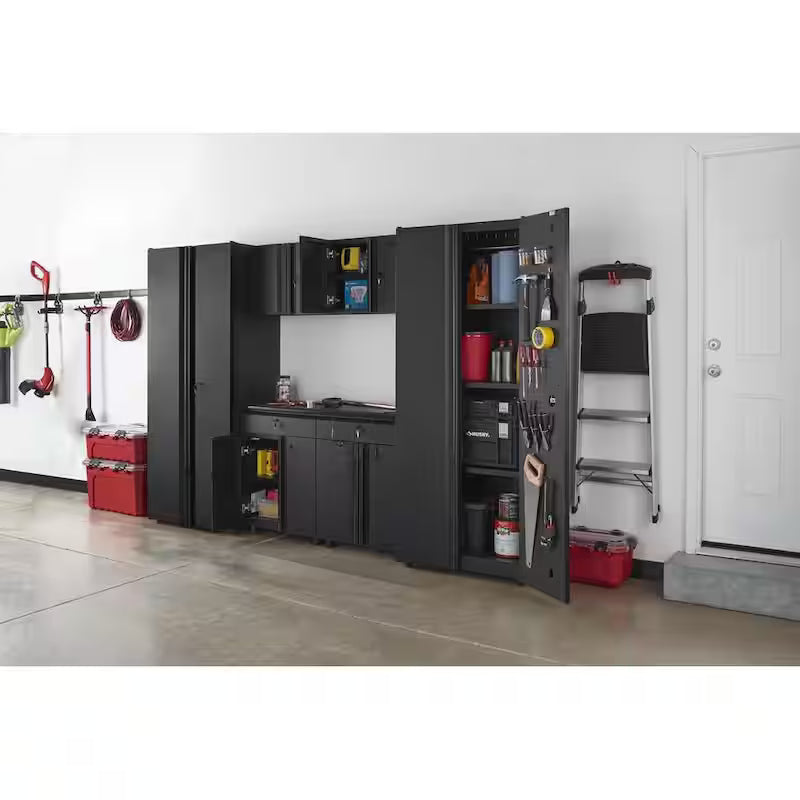 6-Piece Welded Steel Garage Storage System in Black Q5062