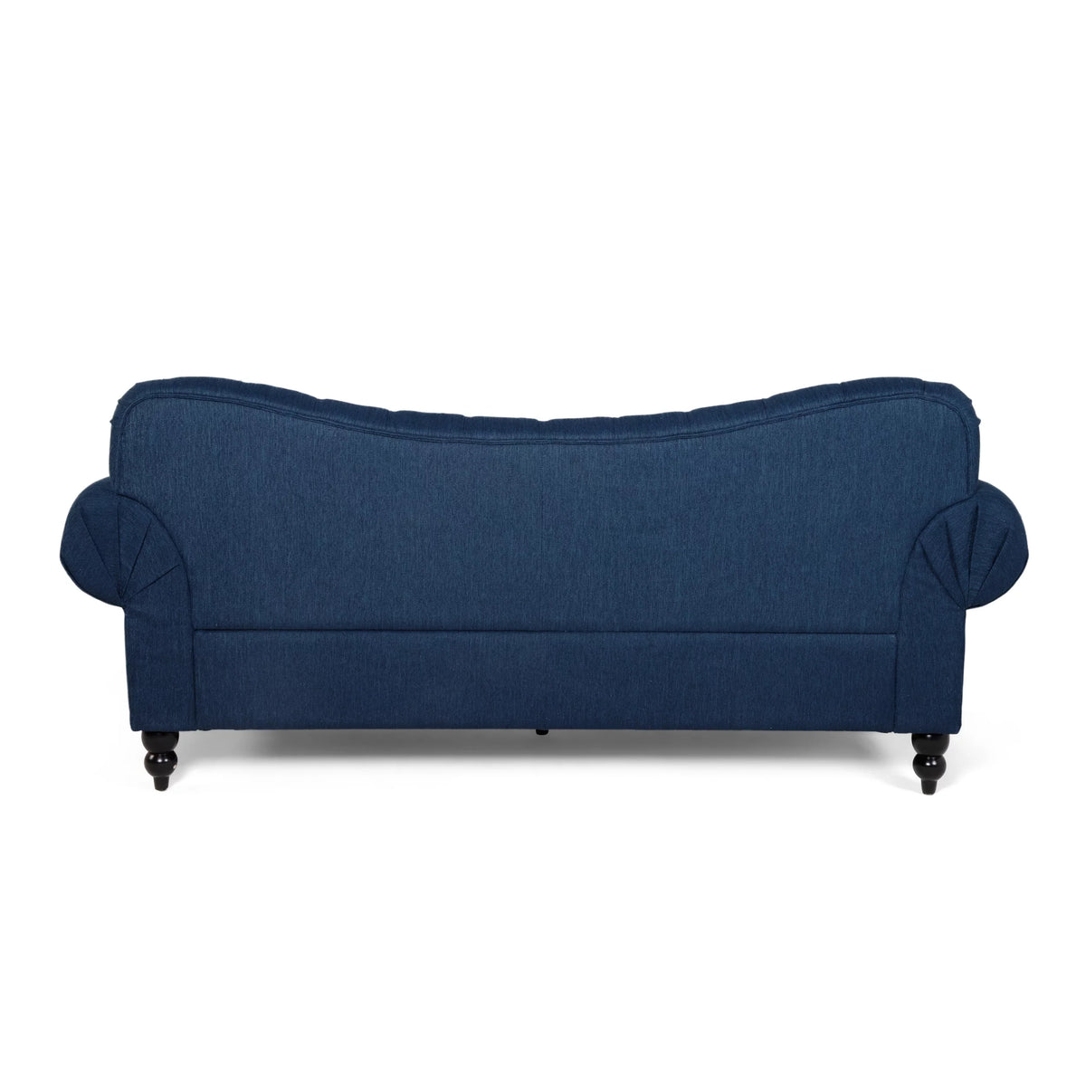 Navy Blue and Dark Brown 3 Seater Fabric Sofa J30334