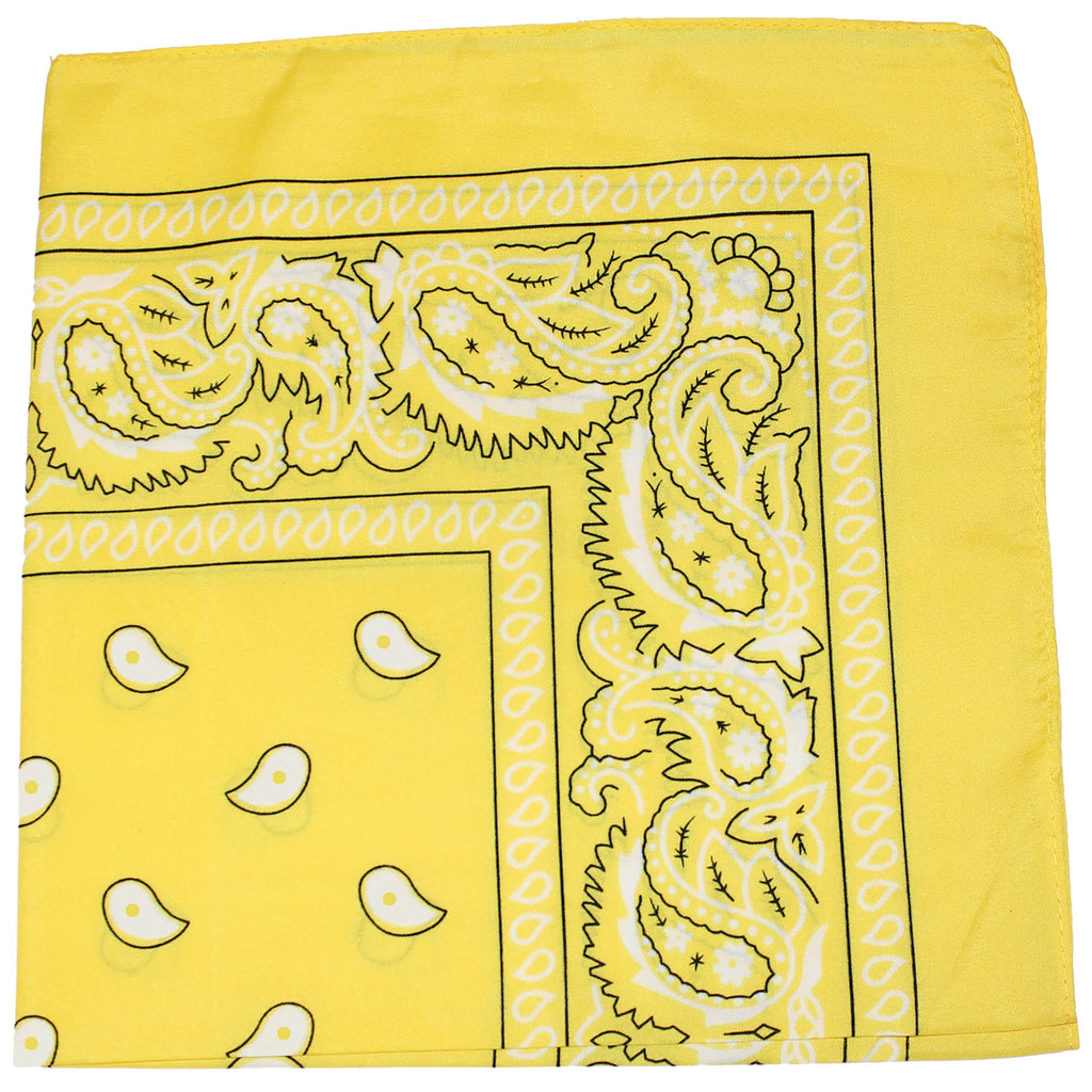 150 Paisley 100% Polyester Bandanas (Yellow) F861