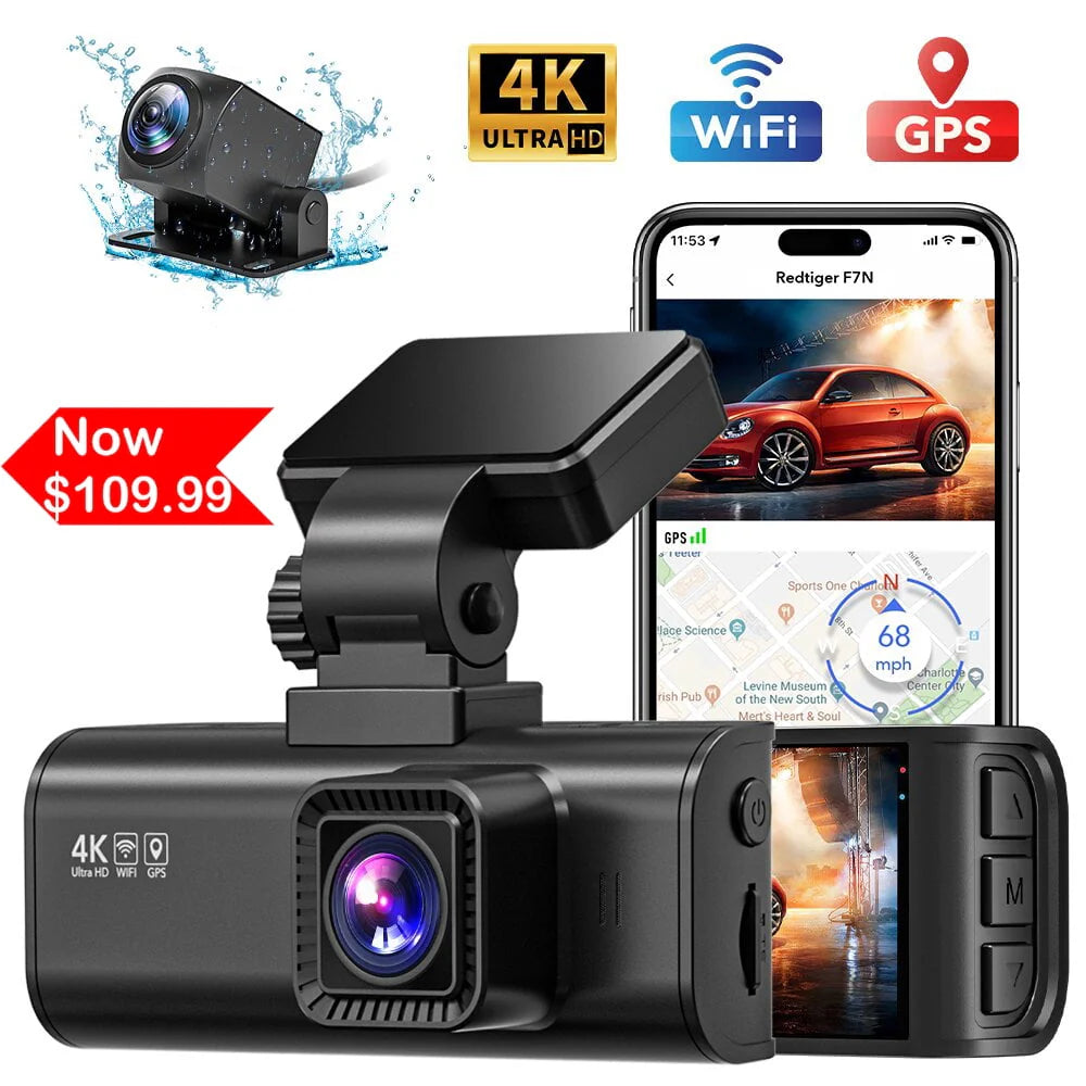 4K Dash Cam with WiFi GPS Night Vision V68640