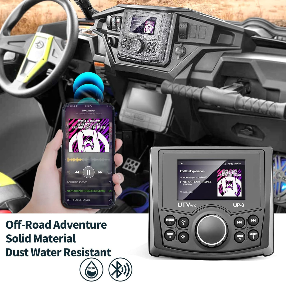 UTV Stereo AM/FM with Bluetooth Streaming 3 Zone A30542