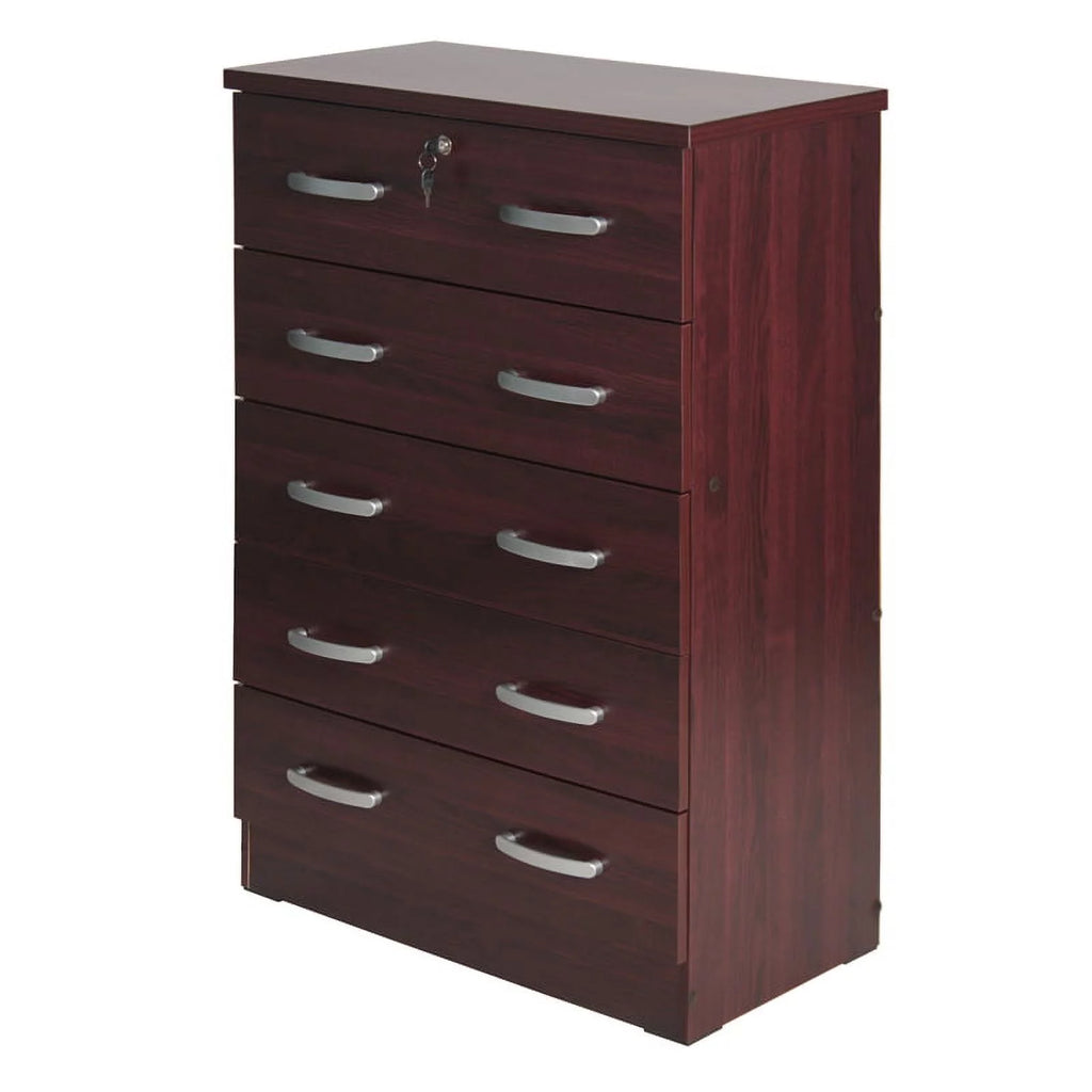 3-Piece Set with Twin Bed Dresser with Lock and Nightstand in Black R772121