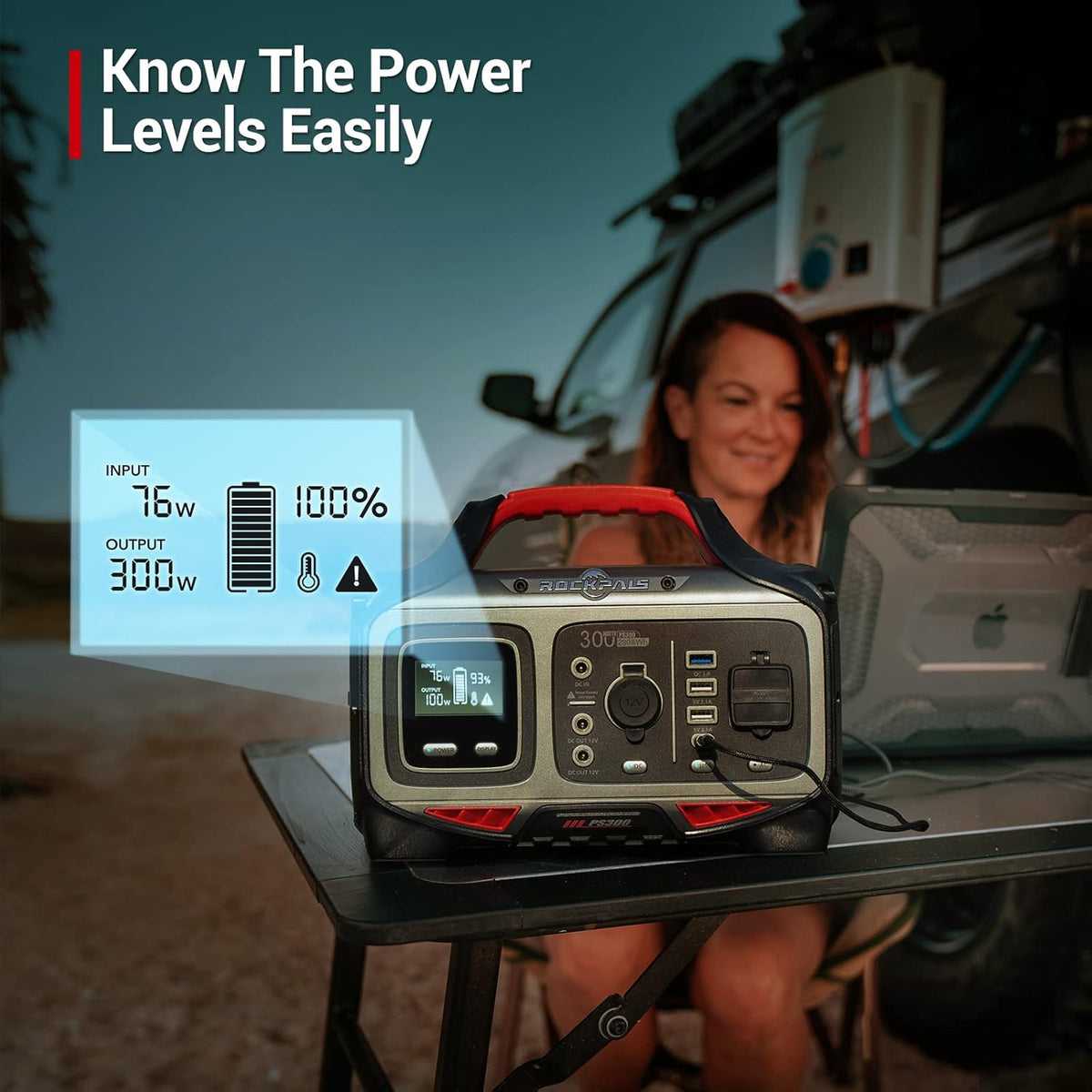 300W Portable Power Station 280wh Solar Generator with 110V AC Outlet Z44154