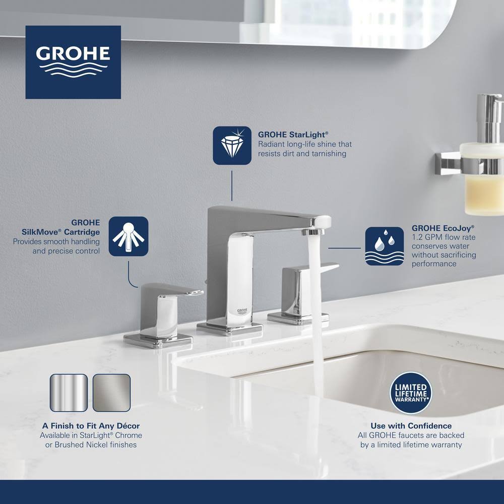 8 in. Widespread 2-Handle Bathroom Faucet in Starlight Chrome M249489