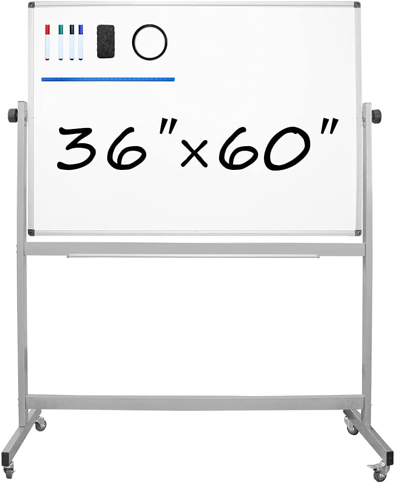 36 x 60 Inch Rolling Double Sided Magnetic Whiteboard I7739