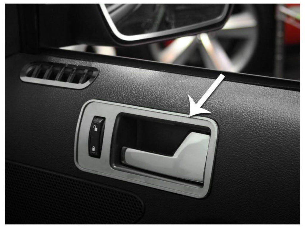 Mustang Interior Door Handle Trim Plates Brushed Stainless Steel Pair Q715562