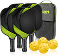 Set of 4 Graphite Pickleball Paddles with Carry Bag B487378