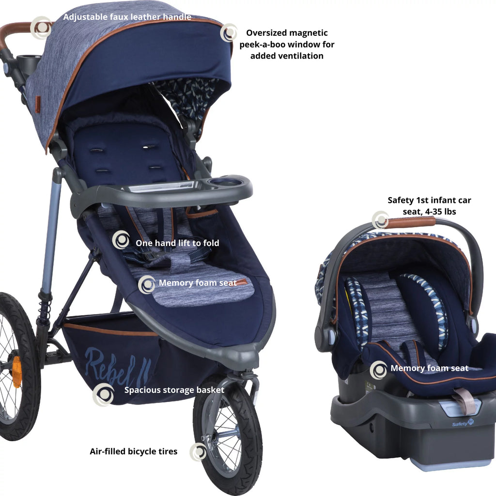 Jogging Travel System Stroller with Rear-Facing Infant Car Seat G2744